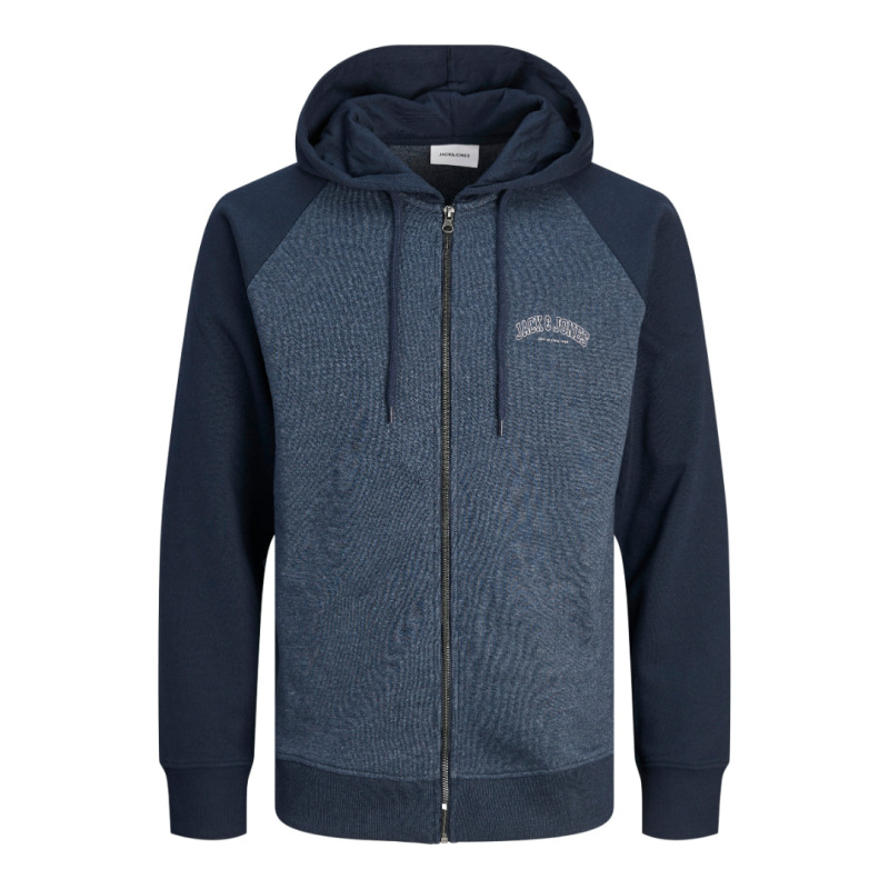 Ζακέτα φούτερ "Rick Sweat Zip Hood" με μεταξοτυπία,by Jack & Jones +Fit - Navy Blazer