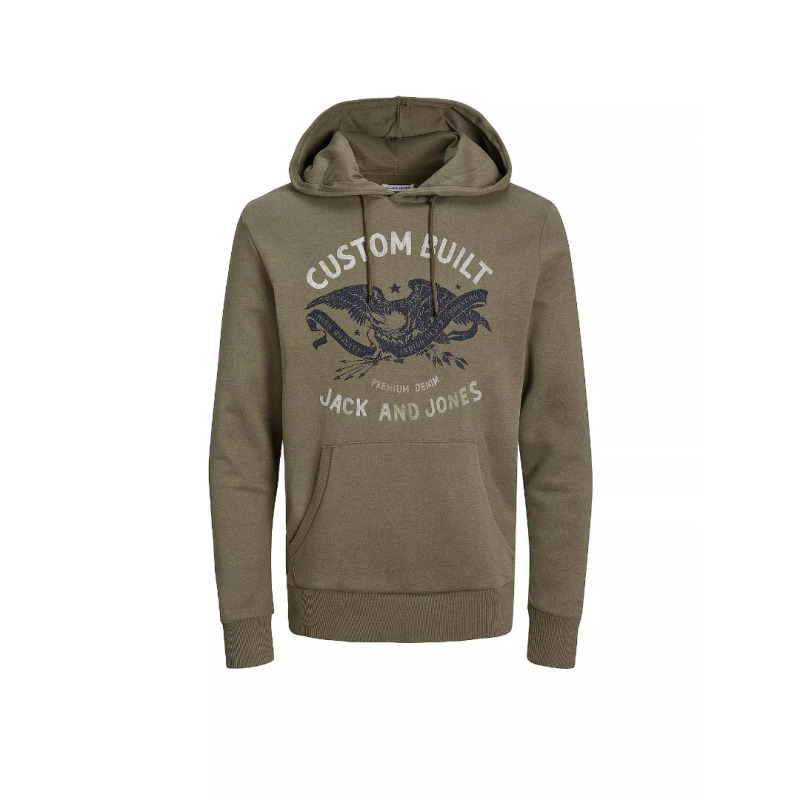 Hoodie φούτερ "Fonne" με μεταξοτυπία,by Jack & Jones - Dusty Olive
