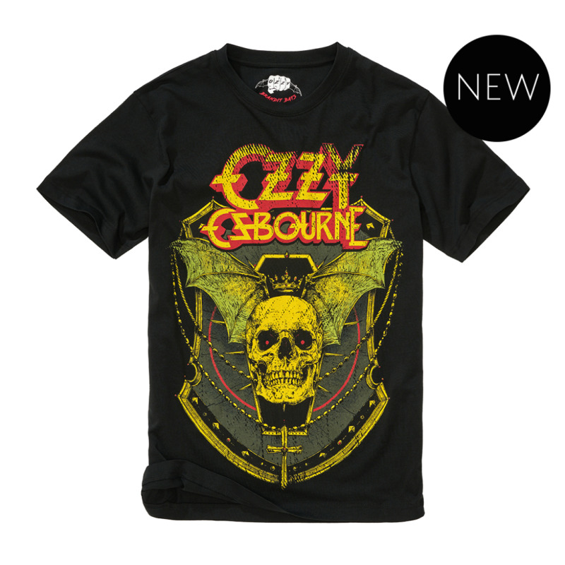 T-shirt "Skull" Ozzy by Brandit Bats official Merch - Black Rock