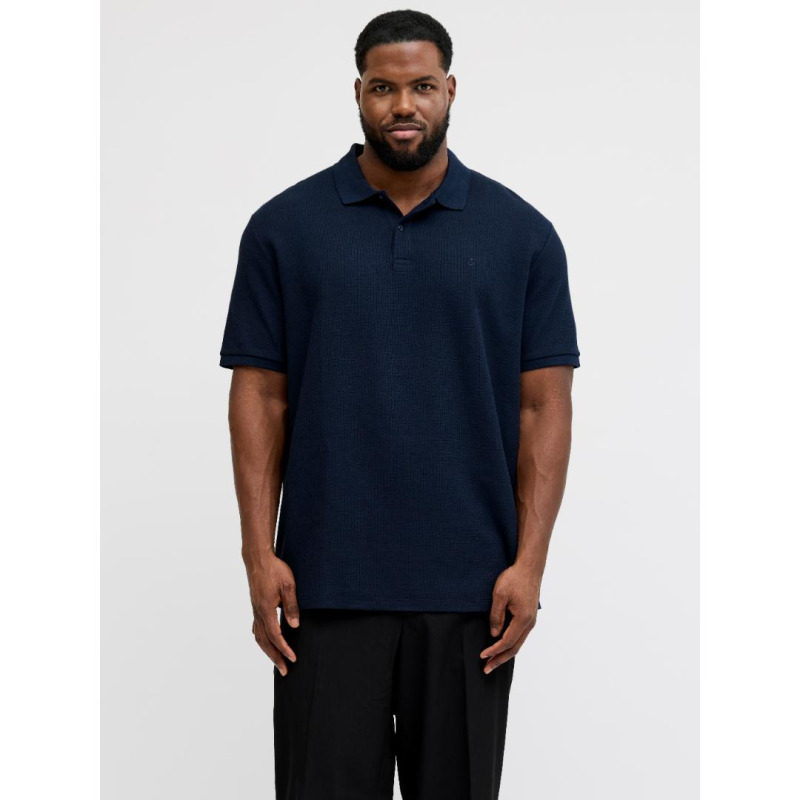 Ελαστική Single Jersey μπλούζα "Austin Polo",της Jack&Jones - Navy Blazer