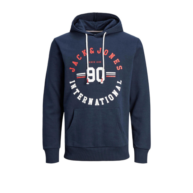 Hoodie φούτερ "Carlo" με μεταξοτυπία,by Jack & Jones - Navy Blazer