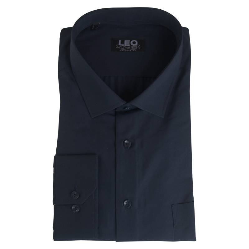 Πουκάμισο μονόχρωμο με μακρύ μανίκι - Dark Blue