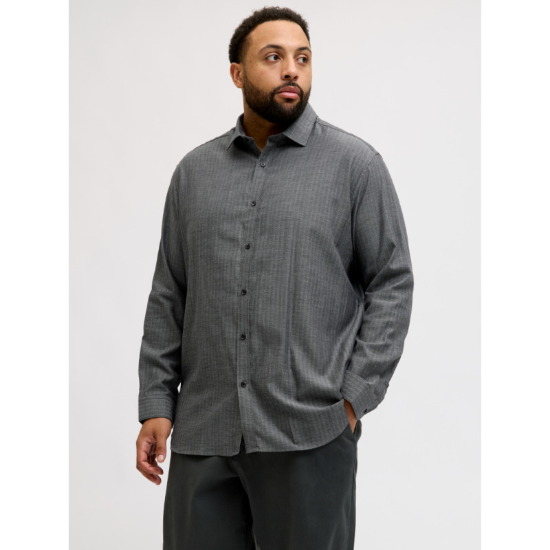 Jack & Jones "Parker Melange", μακρυμάνικο πουκάμισο Tencel - Black Melange