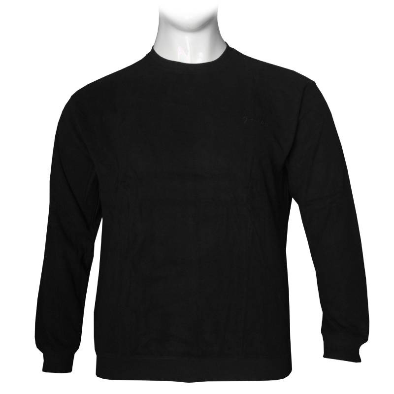 Μακρυμάνικη μπλούζα wool feel με suede λεπτομέρειες,της Leo Collection - Black