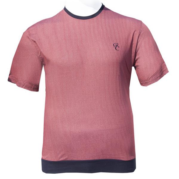 T-shirt μακό βαμβακερό με κέντημα και λάστιχο κάτω - Red