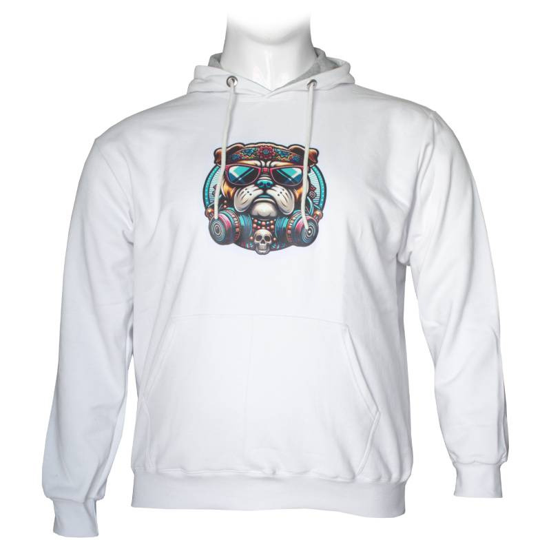 Hoodie φούτερ "Dog power" της Leo Collection - White