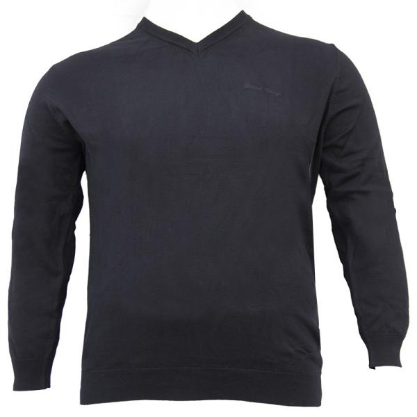 Μονοχρωμη μπλουζα tricot με ve και κεντημα - Black