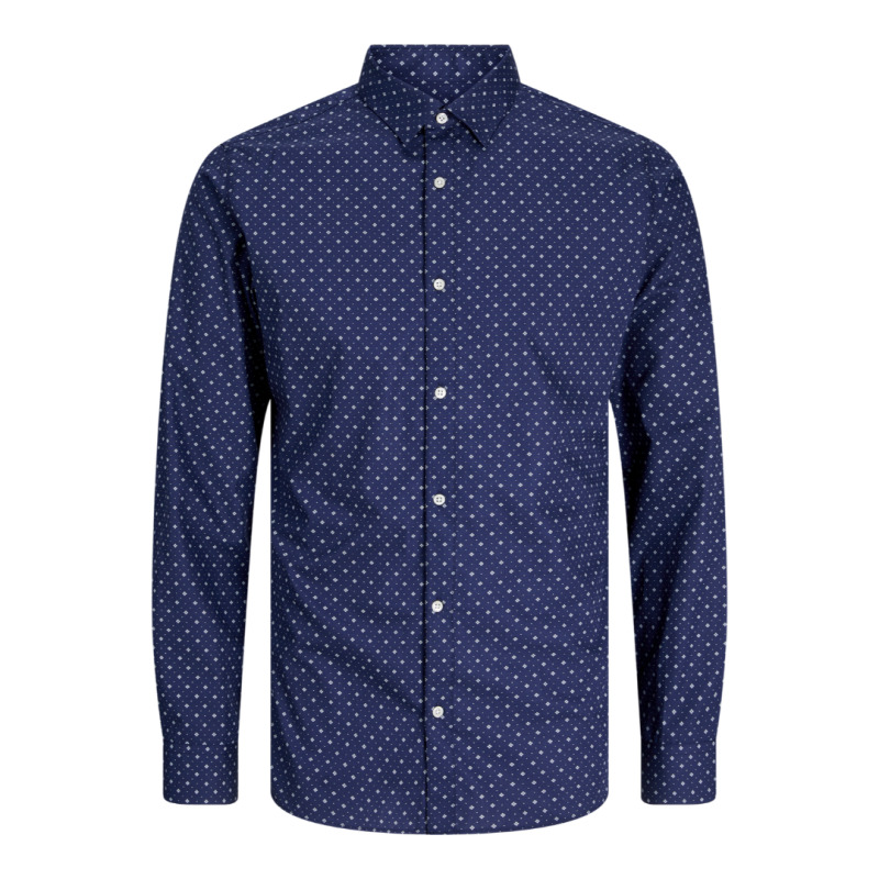 Jack & Jones "Joe Print Shirt", μακρυμάνικο πουκάμισο με μικροσχέδιο - Navy Blazer