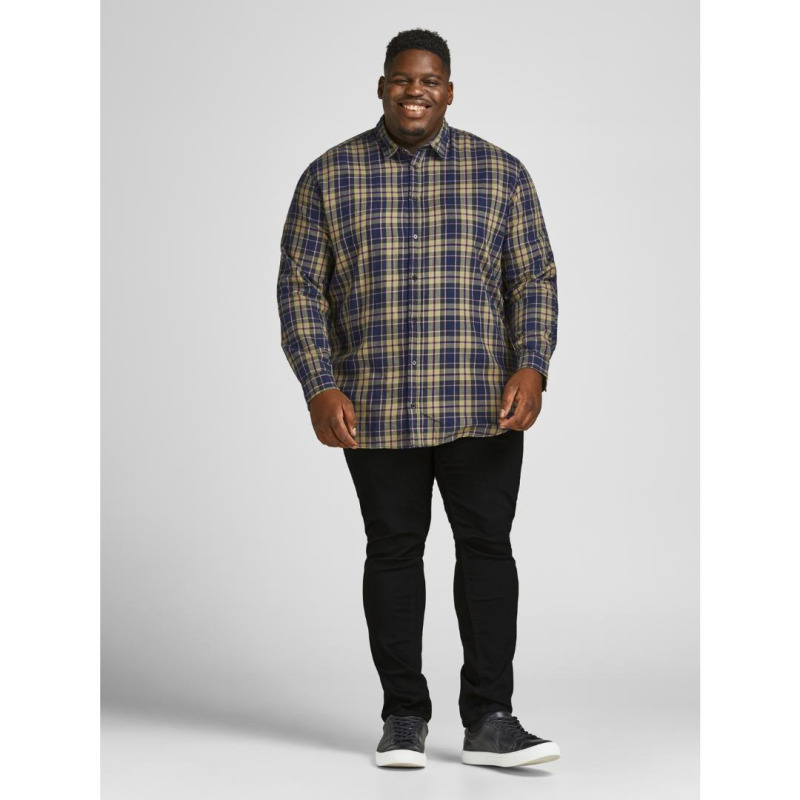 Jean ελαστικο μεσαιου καβαλου,"Tim Slim Straight AM 816" by Jack & Jones +Fit - Black