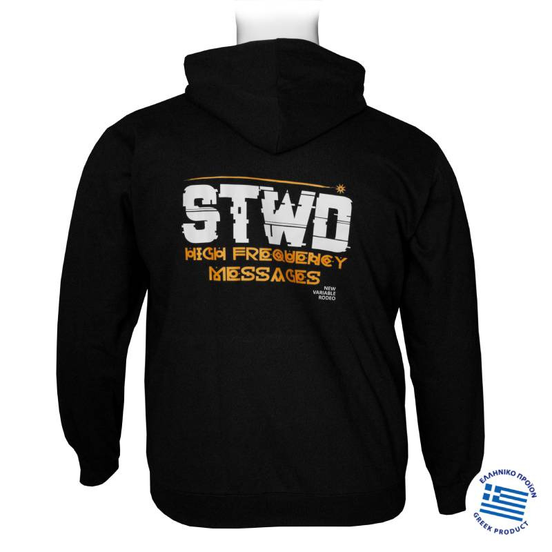 Hoodie φούτερ "STWD"της Leo Collection - Black