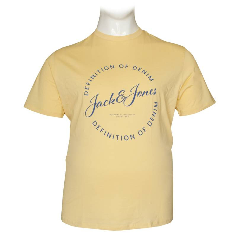 Jack & Jones "Greyson Tee"σε Plus fit γραμμή,με μεταξοτυπία - Sunlight