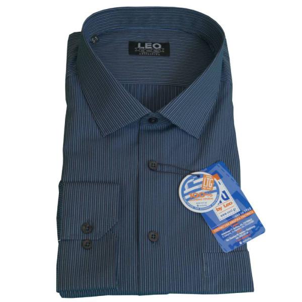 Πουκάμισο ριγέ γαλλικής ραφής "Navy Stripe" by Leo Collection - Dark Blue