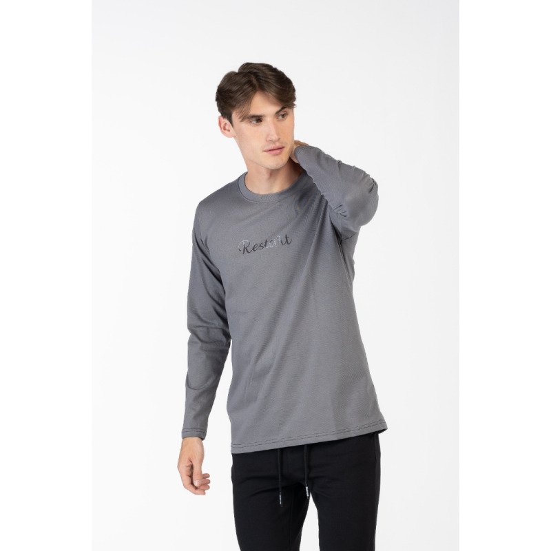 Μακό pennie μπλούζα "Restart",της Leo Collection - SHARK SKIN