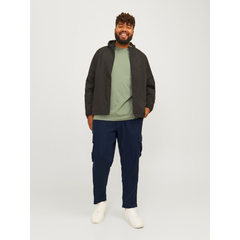 Ελαστική λινή cargo παντελόνα "Bill Nate Linen" της Jack & Jones - Dark Navy