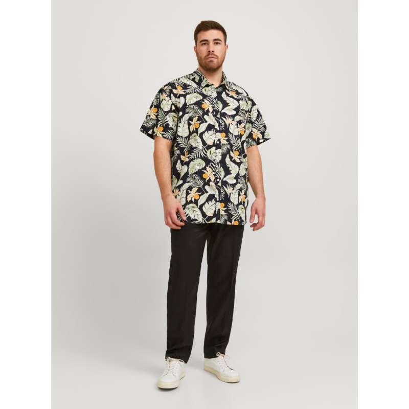 Jack & Jones "Chill AOP Shirt",κοντομάνικο εμπριμέ πουκάμισο - Black