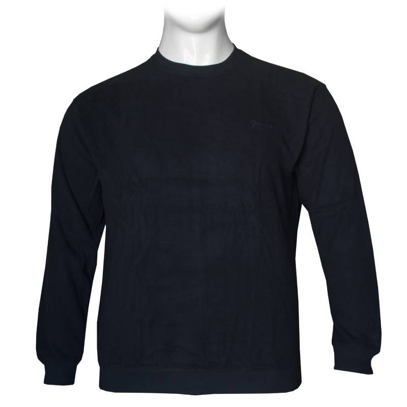 Μακρυμάνικη μπλούζα wool feel με suede λεπτομέρειες,της Leo Collection - Dark Blue