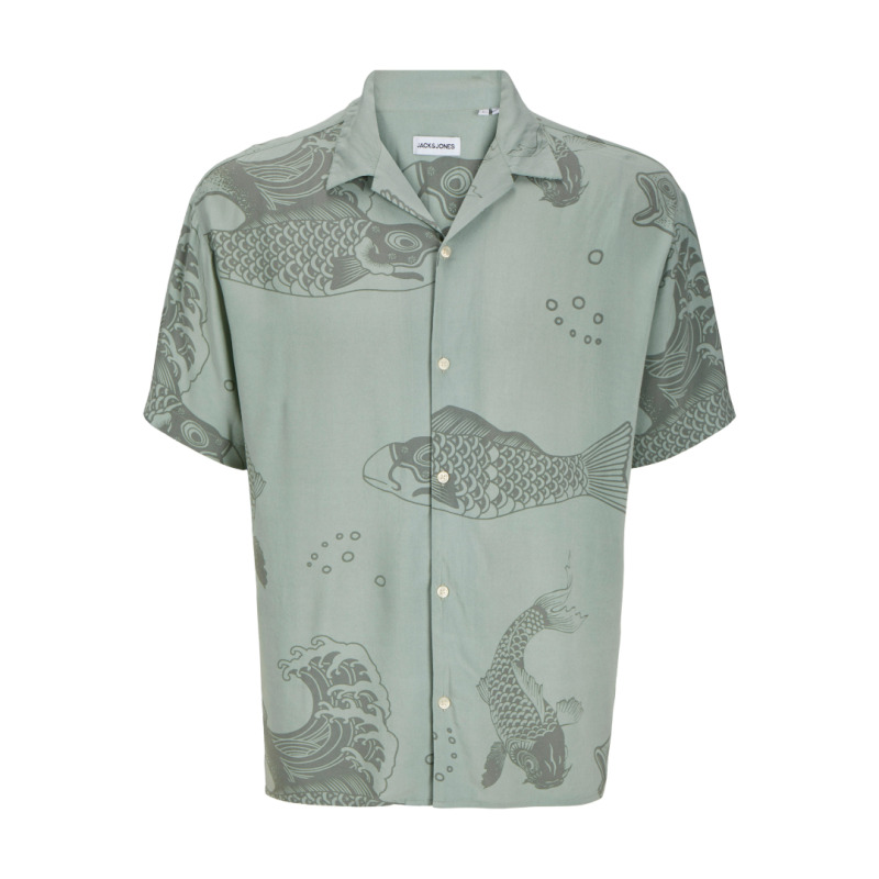 Πουκάμισο κοντομάνικο "Jeff Resort ",της Jack & Jones - Iceberg Green