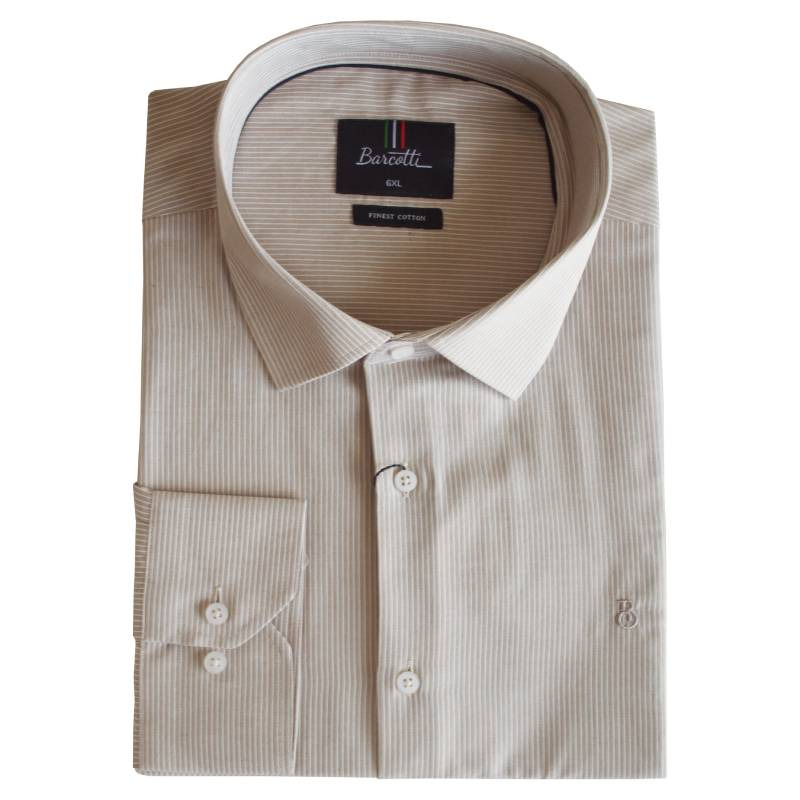 Easy iron μακρυμάνικο ριγέ πουκάμισο - Beige