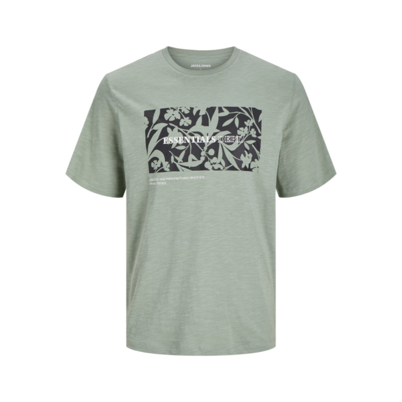 Jack & Jones "Jeff Monochrome Shape"σε Plus fit γραμμή,με μεταξοτυπία - Iceberg Green