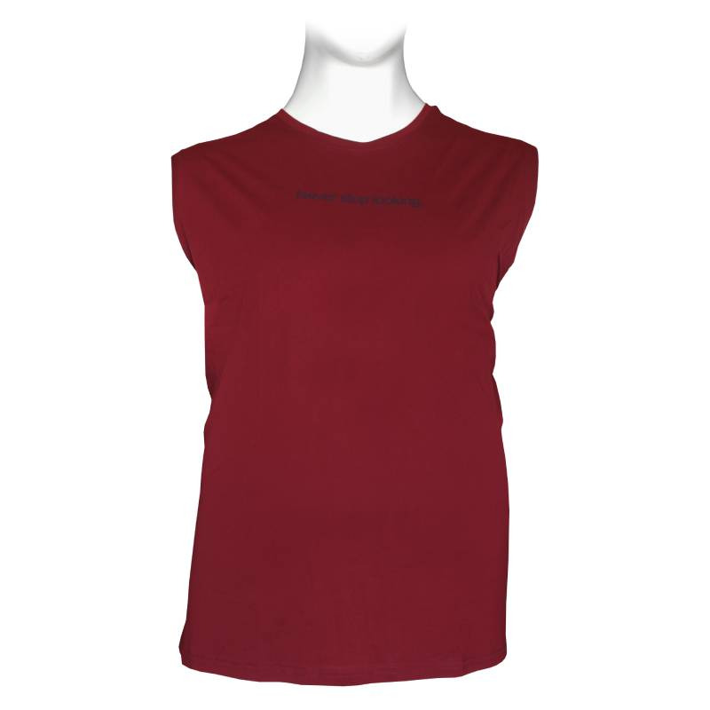 Αμάνικο από 100% βαμβακερό μακό pennie με μεταξοτυπία by Leo collection - Bordeaux