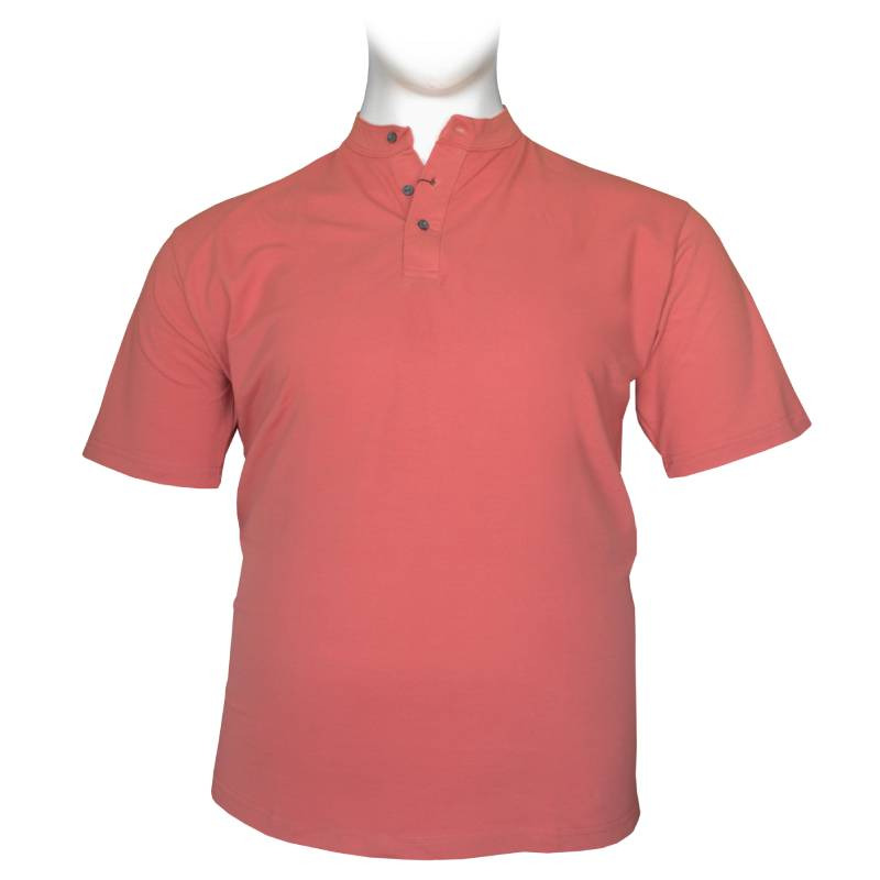 Βαμβακερό πικέ μπλουζάκι button neck - Coral Tree