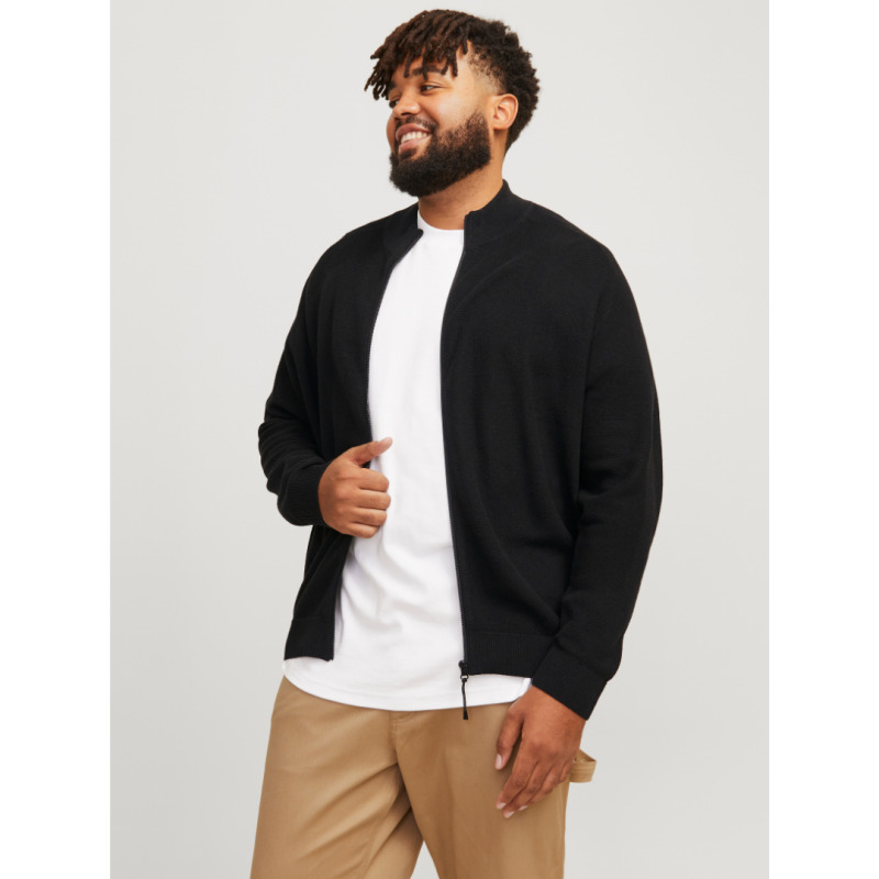 Πλεκτή ζακέτα "Track Knit Full Zip",by Jack & Jones +Fit - Black
