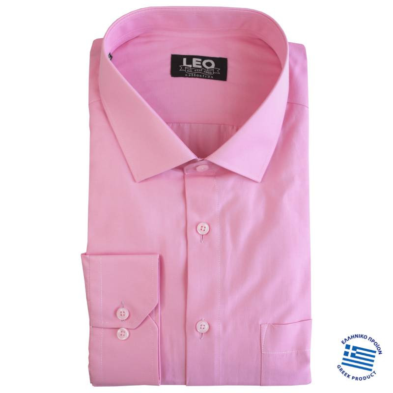 Μονόχρωμο μακρυμάνικο πουκάμισο "Air Cool",της Leo Collection - Blossom