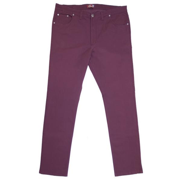 Ελαστικό καπαρτινέ πεντάτσεπο παντελόνι "Marquetry" L.T.G. μεσαίου καβάλου - Tawny Port Bordeaux