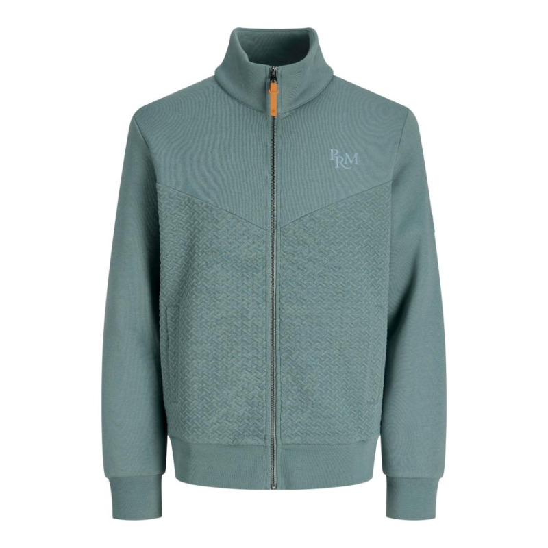 Ζακέτα "Blufrankie High Neck" με ανάγλυφη μεταξοτυπία,by Jack & Jones +Fit - Stormy Sea