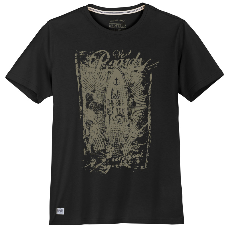 King size t-shirt μακό pennie "Never Look Back",by Redfield - Black Rock