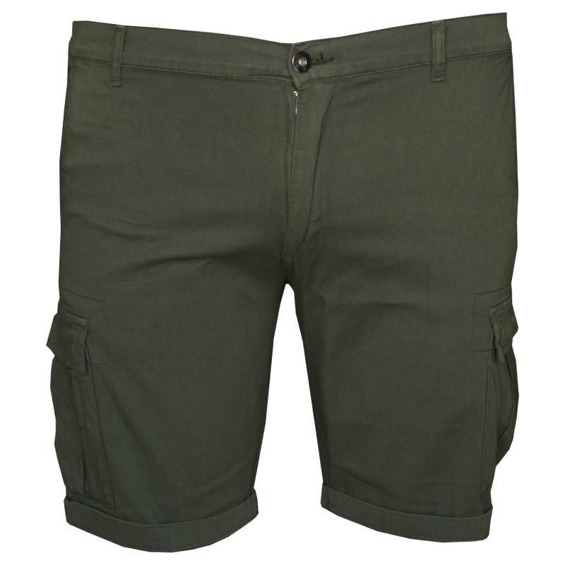 Ελαστική καπαρτινέ βερμούδα cargo "Morgan" της Trial - Khaki