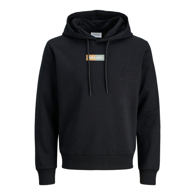 Hoodie φούτερ με μεταξοτυπία "Pan Sweat Hood" Jack & Jones +Fit - Black