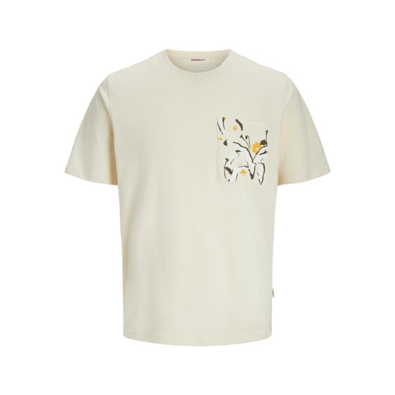 Jack & Jones "Tavira Pocket"σε Plus fit γραμμή,με μεταξοτυπία - Antique White