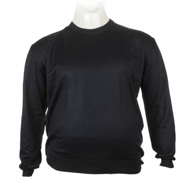 Πλεκτη μπλουζα μονοχρωμη με λαιμοκοψη - Dark Blue