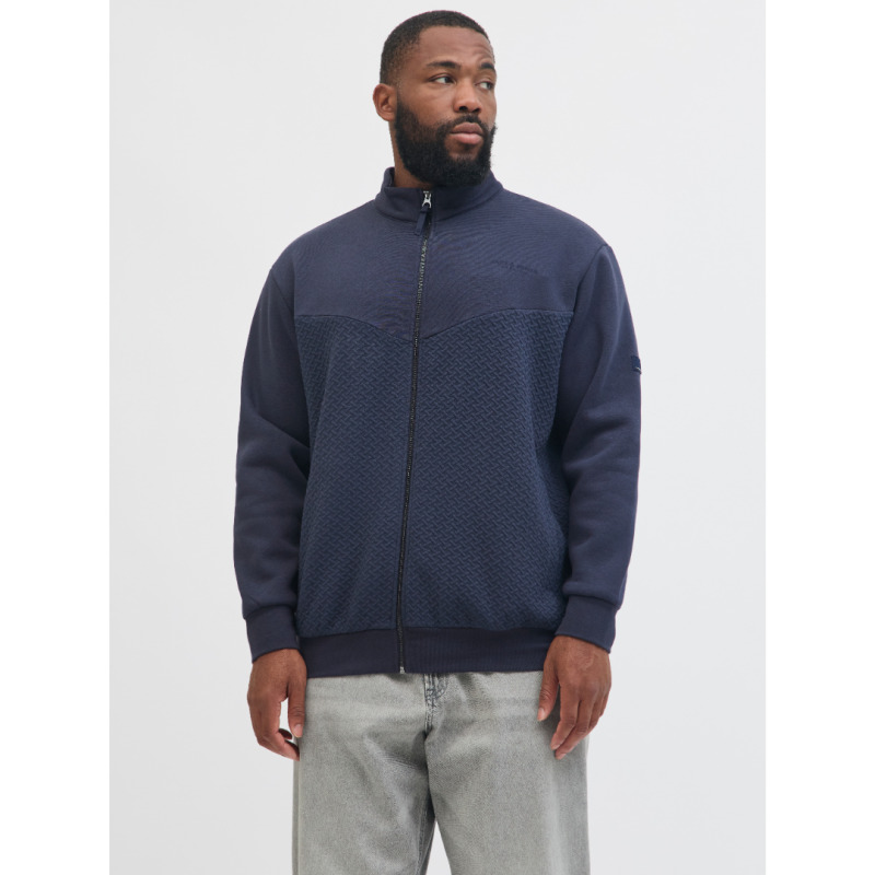 Ζακέτα "Blufrankie High Neck" με ανάγλυφη μεταξοτυπία,by Jack & Jones +Fit - Sky Captain