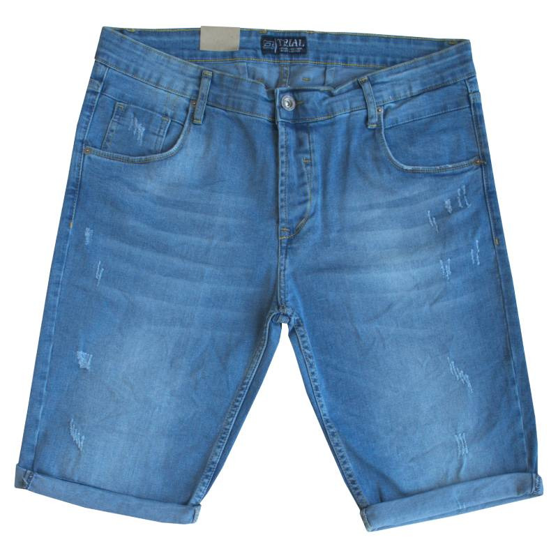 Ελαστική denim βερμούδα slim fit "Samuel" by Trial - ΧΛΩΡΙΟ