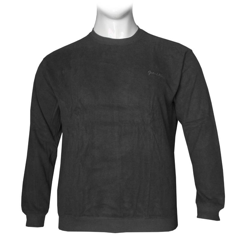 Μακρυμάνικη μπλούζα wool feel με suede λεπτομέρειες,της Leo Collection - Grey Melange