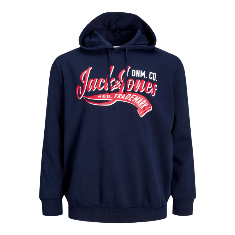 Sweat hoodie της Jack %26 Jones με plus fit εφαρμογή,κατασκευασμένο από σύμμεικτο φούτερ ύφασμα εξαιρετικής πλέξης και νηματοβαφής που σαν ιδιαίτερο χαρακτηριστικό του πέρα της ιδιαίτερης μεταξοτυπίας του έχει την άνεση κινήσεων λόγω της ελαστικότητας του και της απαλής του αίσθησης στην επαφή με το δέρμα. Με ένα πολύ μεγάλο εύρος συνδυασμών που καλύπτει από παντελόνια φόρμας μέχρι τζιν, καπαρτινέ παντελόνια και cargo παντελόνες, τα φούτερ τύπου hoodie αποτελούν αναπόσπαστο κομμάτι κάθε χειμερινής γκαρνταρόμπας για ένα χαλαρό και άνετο look.